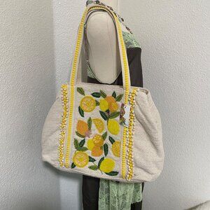 NWT Lemon Patterned Tote Bag